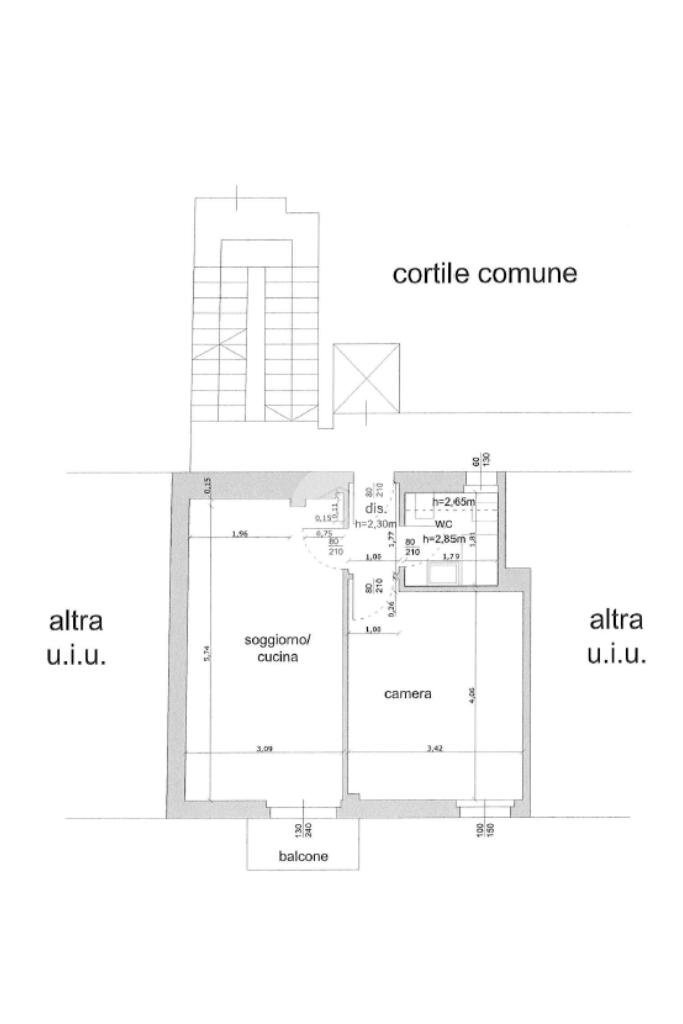 Two-room apartment Via Ettore Ponti, Milano (neighborhood Barona) - floor plans 1