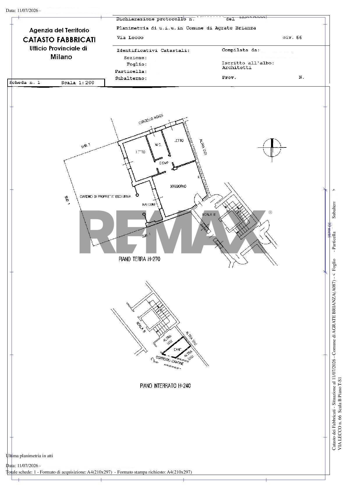 Pianta 2D - Three-room apartment Via Lecco
 
66, Agrate Brianza - floor plans 1