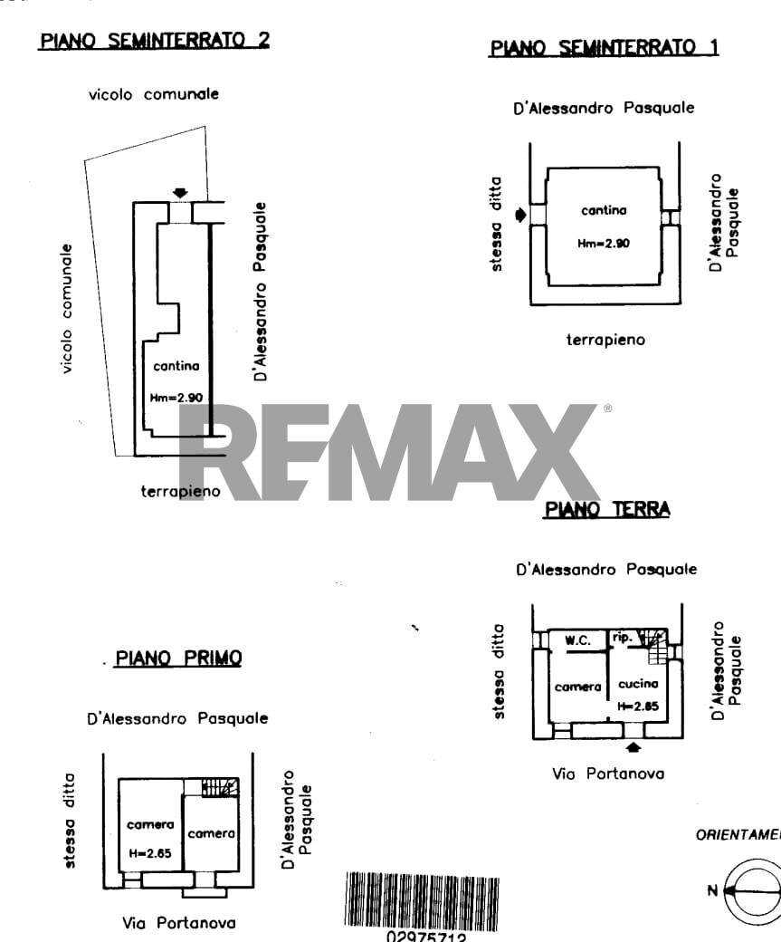Pianta 2D - Casa semi indipendente Via Portanova
 
32, Torella del Sannio - planimetria 1