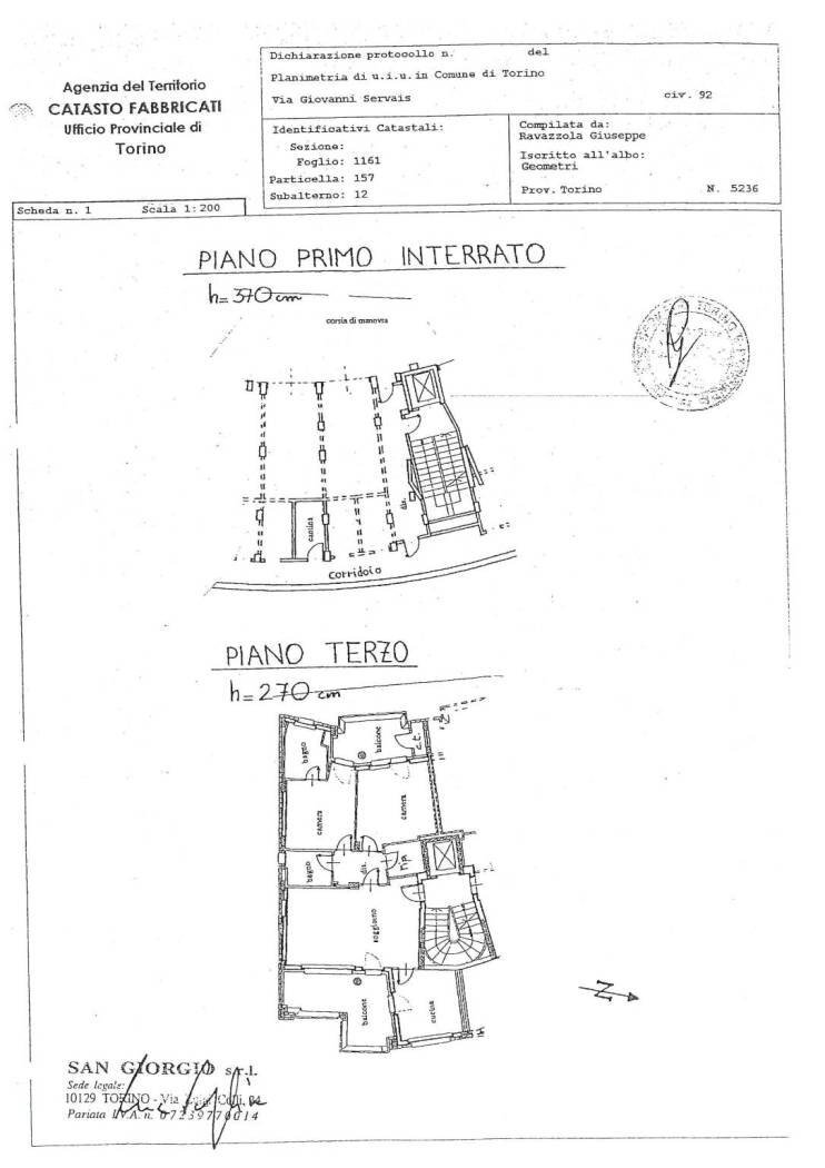 Quadrilocale via Giovanni Servais, 92/153, Torino (zona Parella) - planimetria 1