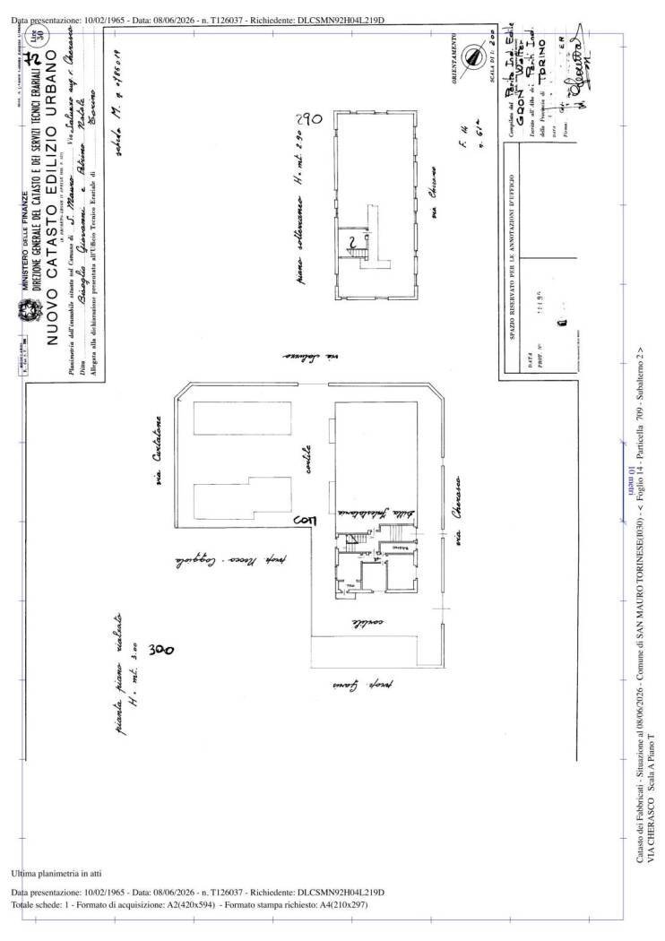 Trilocale via Cherasco, 8, San Mauro Torinese - planimetria 1