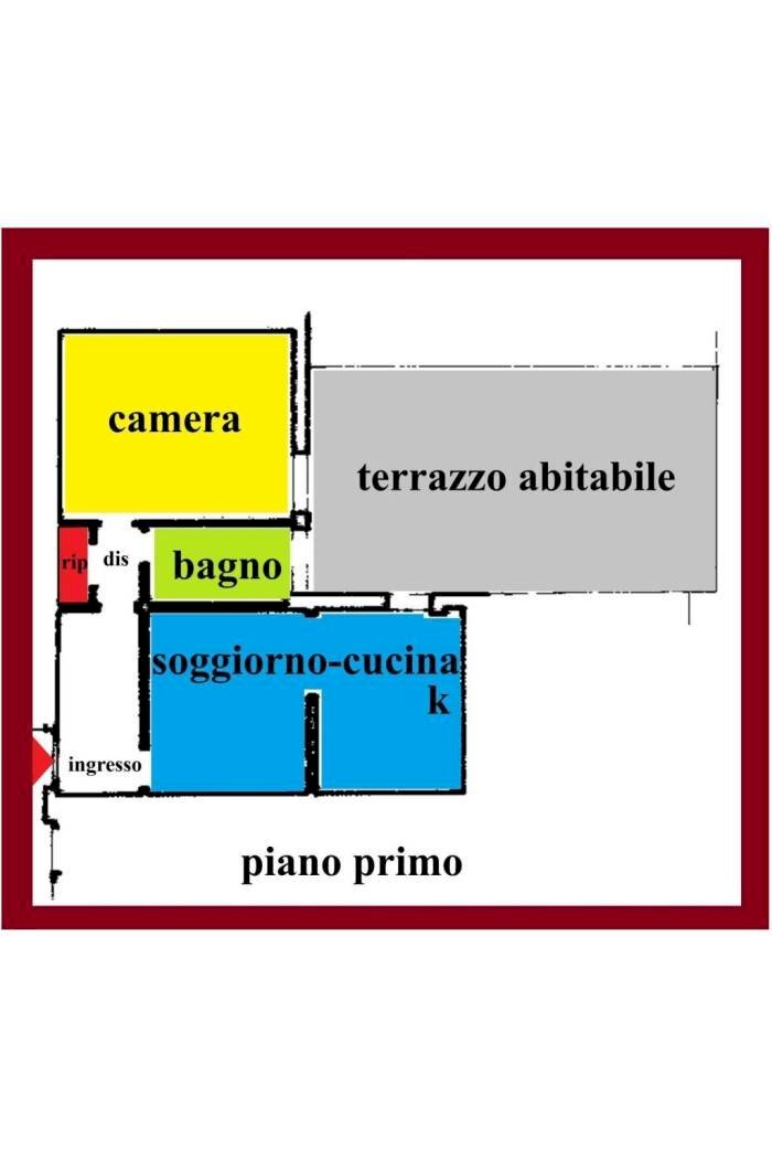 Two-room apartment via dei Macelli, Signa - floor plans 1