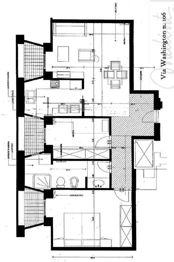 Trilocale via Giorgio Washington, 106, Milano - planimetria 1