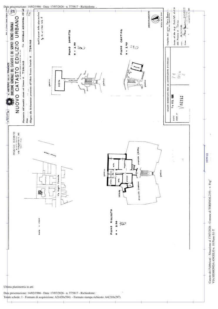 Appartamento via Angelo Sismonda, 10, Torino (zona Campidoglio) - planimetria 1
