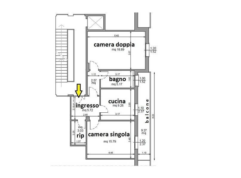 Trilocale Casalecchio di Reno - planimetria 1