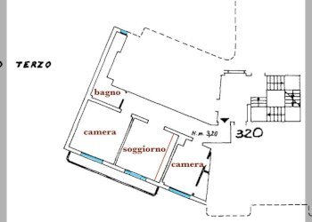 Planimetria - Trilocale via Santa Croce, Bologna (zona Centro Storico) - foto 25