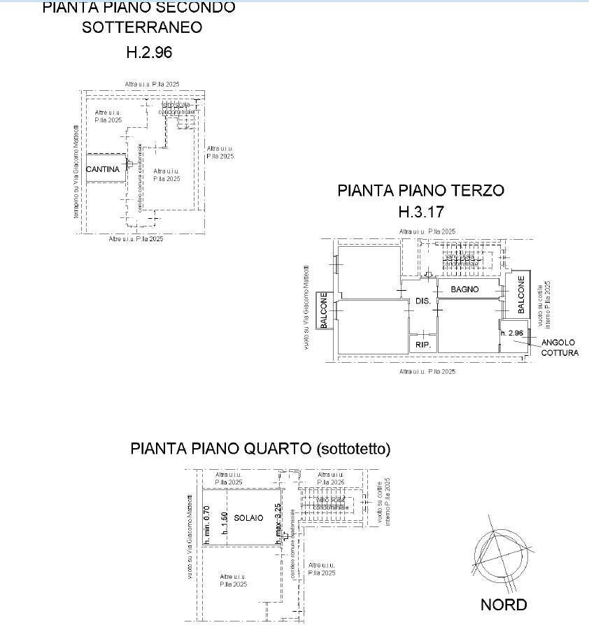 Three-room apartment via Giacomo Matteotti, 5, Cuneo (neighborhood Centro) - floor plans 1
