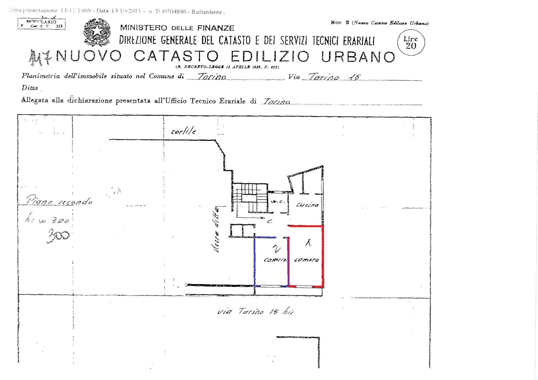 planimetria - Non-buildable land via Luigi Tarino, 15 bis, Torino (neighborhood Vanchiglia) - floor plans 1
