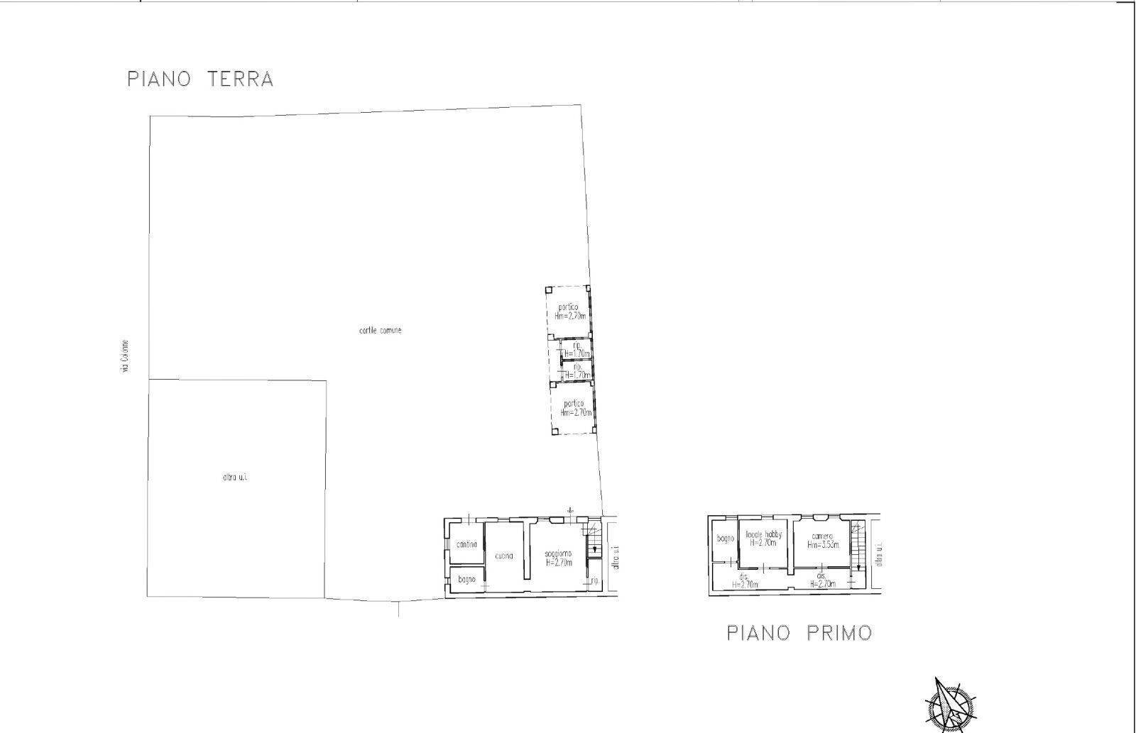 Rustico via Colonne, Travacò Siccomario - planimetria 1