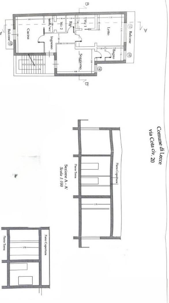 Trilocale via Cota, 20, Lecce - planimetria 1