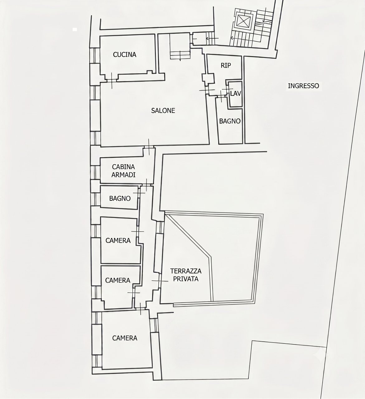 PLANIMETRIA APPARTAMENTO - Four-room apartment Corso Martiri della Libertà, Brescia - floor plans 1