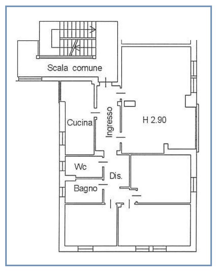 DISEGNO APPARTAMENTO - Appartamento Via del Franzone 108, Brescia - planimetria 1
