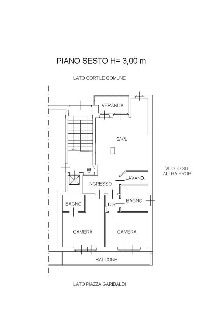 Trilocale Piazza Giuseppe Garibaldi, Chivasso - planimetria 1