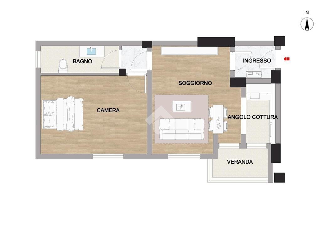 Bilocale Via Cirie, Milano (zona Niguarda) - planimetria 1