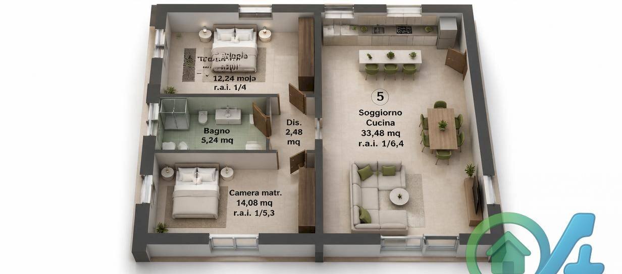 Foto 2 - Three-room apartment Guidizzolo - floor plans 1
