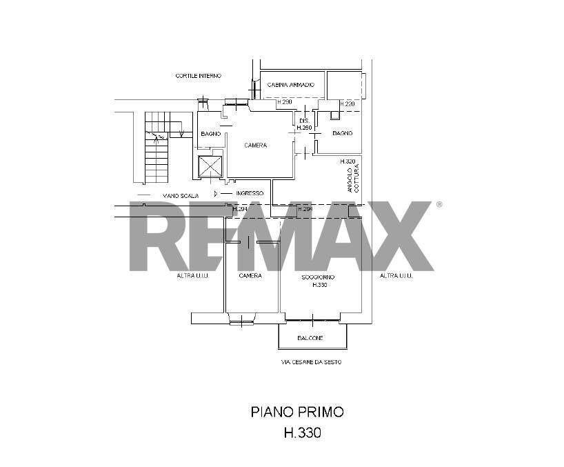 Pianta 2D - Trilocale Via Cesare Da Sesto
 
24, Milano - planimetria 1
