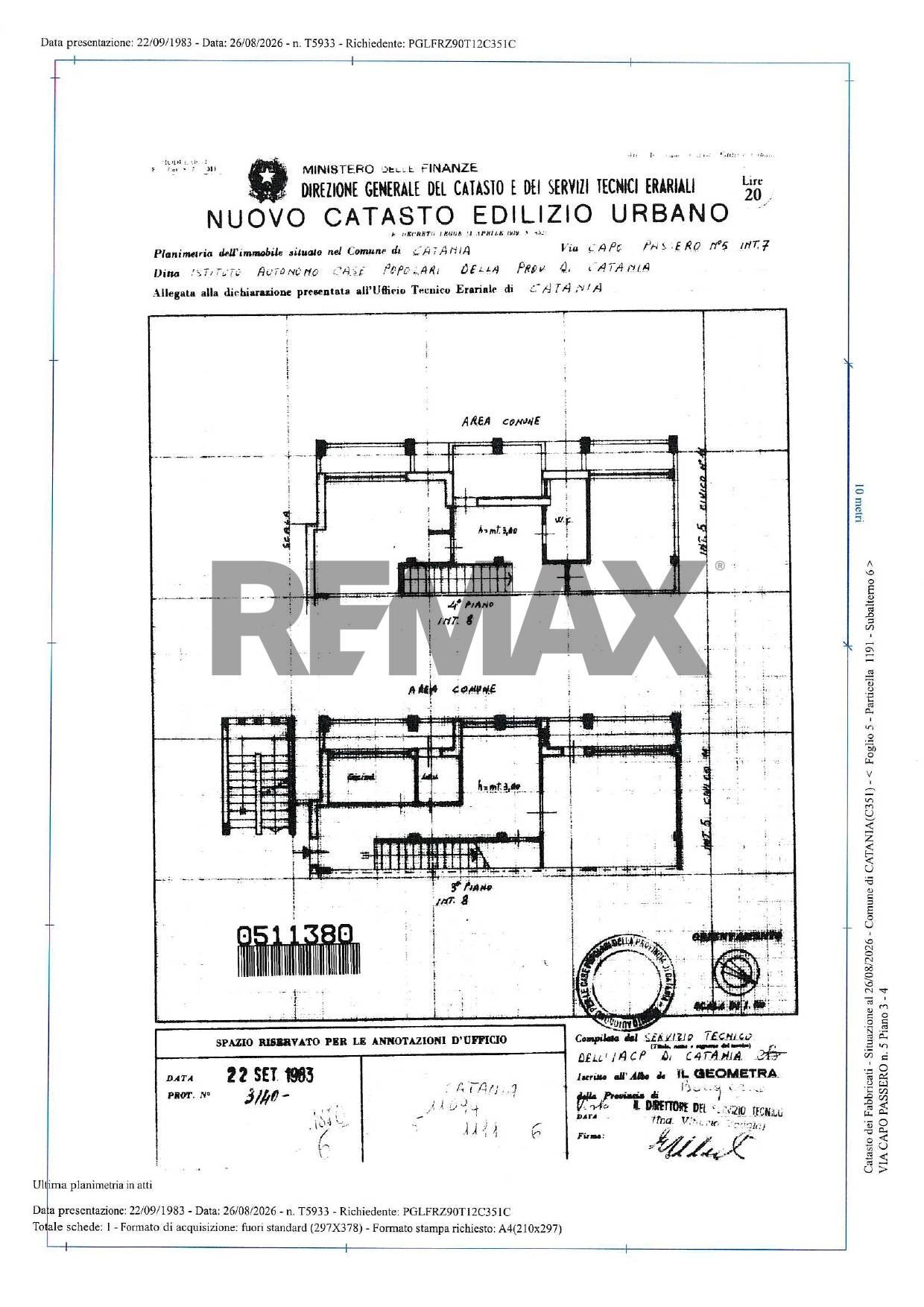 Pianta 2D - Appartamento Via Capo Passero
 
5, Catania - planimetria 1