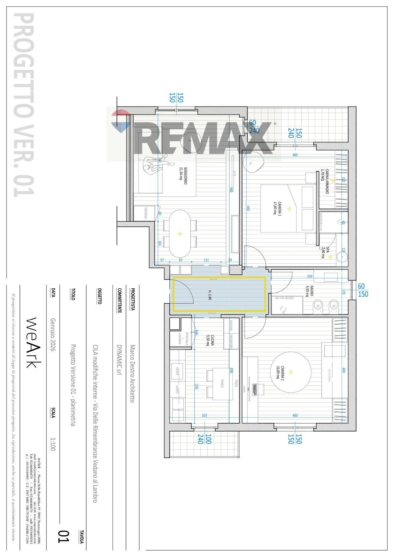 Pianta 2D - Three-room apartment VIA RIMEMBRANZE
 
5, Vedano al Lambro - floor plans 1