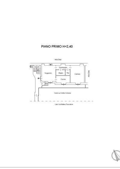 Bilocale via Matteo Pescatore, 11, Torino (zona Centro) - planimetria 1
