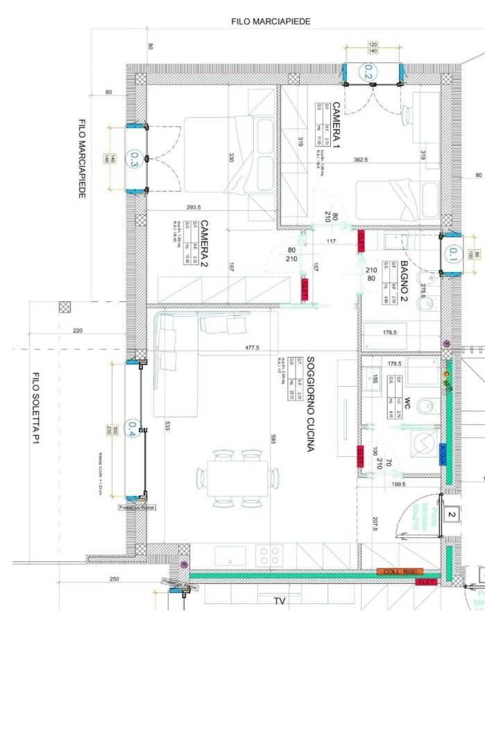 Trilocale via 25 Aprile, Buguggiate - planimetria 1