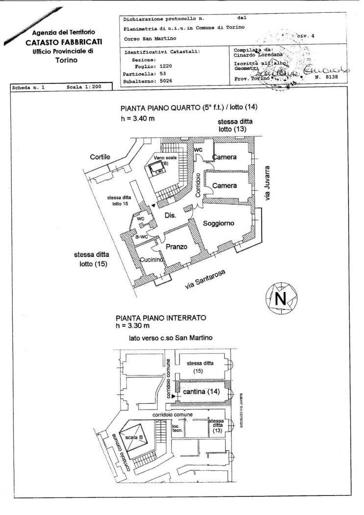 Appartamento corso San Martino, 4, Torino (zona Centro) - planimetria 1