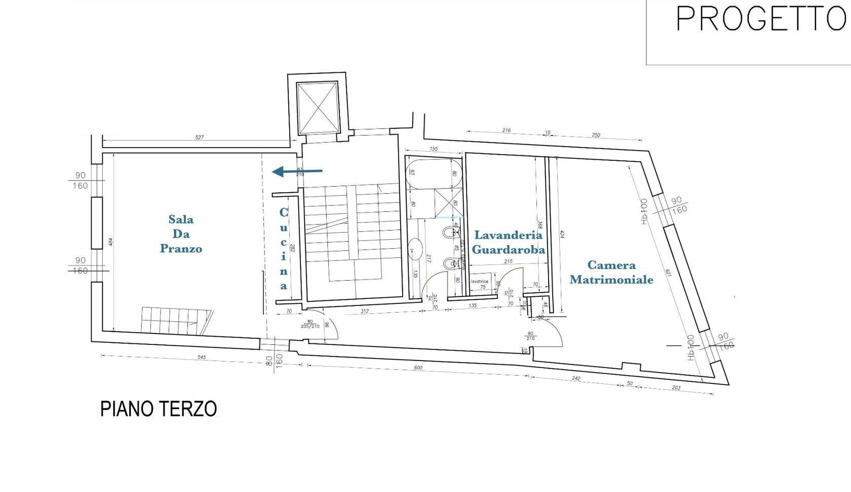 Appartamento via del Fossato, Bologna (zona Costa Saragozza) - planimetria 1