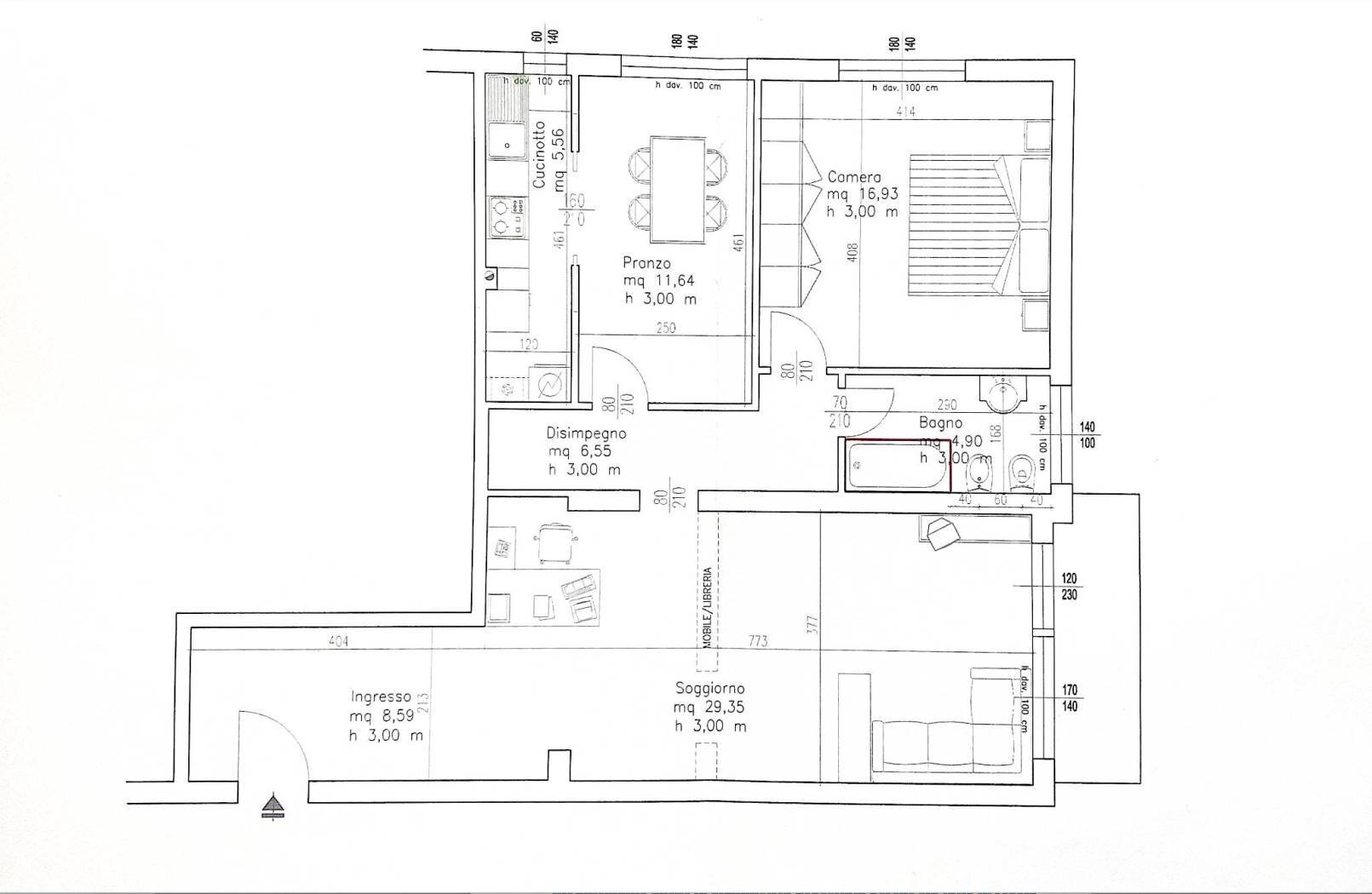 Bilocale via Adelaide Borghi Mamo, Bologna (zona Colli) - planimetria 1