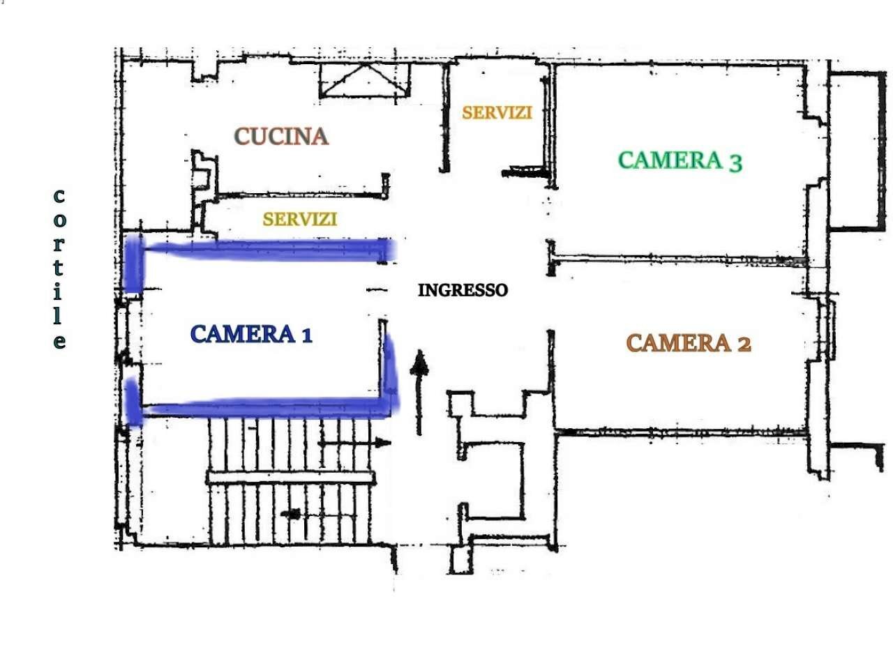 STANZA 1 - Terreno non edificabile via Giacinto Collegno, 5, Torino (zona San Donato) - planimetria 1