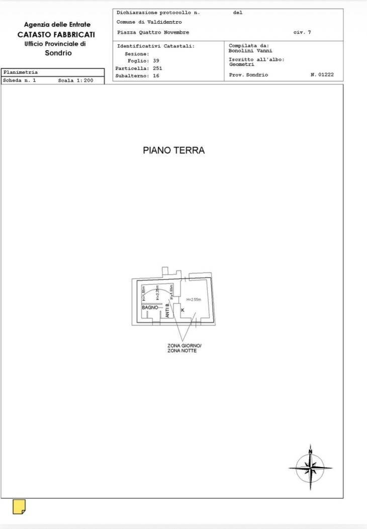 Appartamento piazza 4 Novembre, Valdidentro - planimetria 1