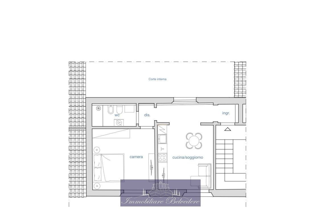 Planimetria - Bilocale Via Petrella, Firenze (zona Santa Maria Novella) - planimetria 1