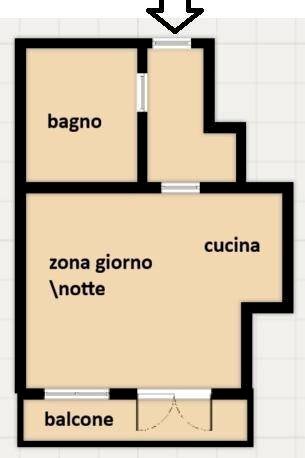 One-room apartment via Matteo Civitali, 25, Milano - floor plans 1