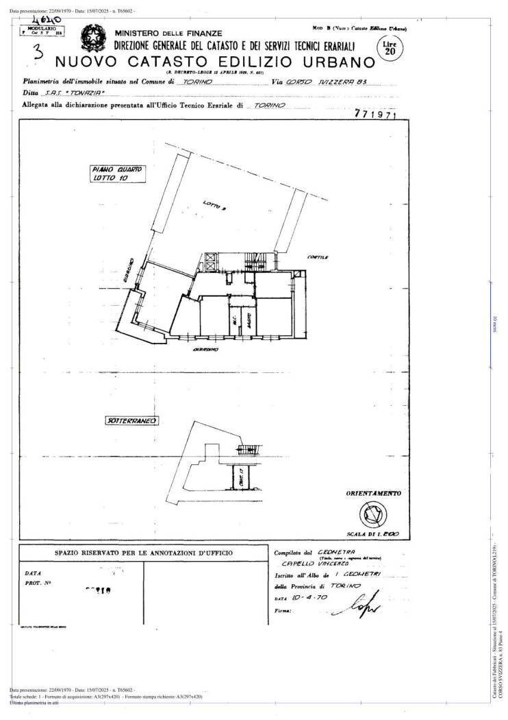 Apartment corso Svizzera, 83, Torino (neighborhood Campidoglio) - floor plans 1