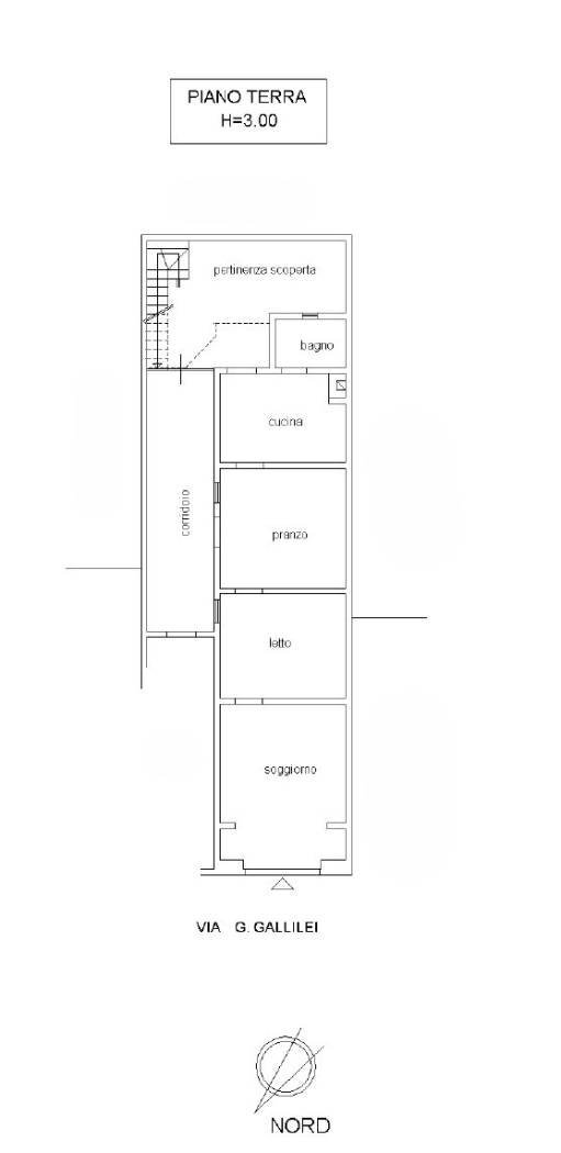 Casa indipendente via Galileo Galilei, Matino - planimetria 1