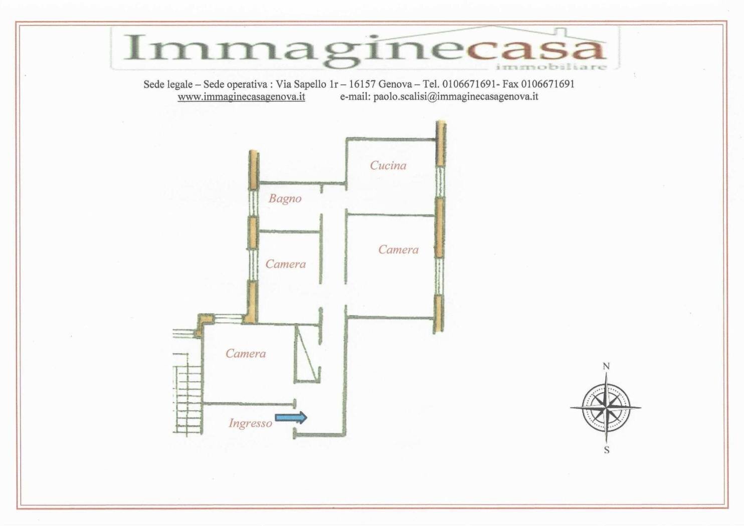 Appartamento via Voltri, Genova (zona Voltri) - planimetria 1