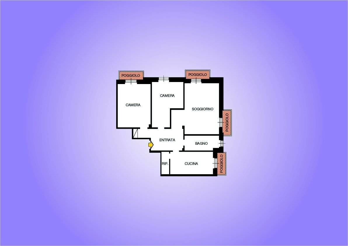 Appartamento viale Ammiraglio Giorgio des Geneys, Genova (zona Quarto) - planimetria 1