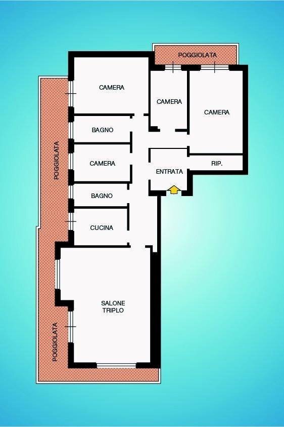 Apartment via Angelo Orsini, Genova (neighborhood Albaro) - floor plans 1