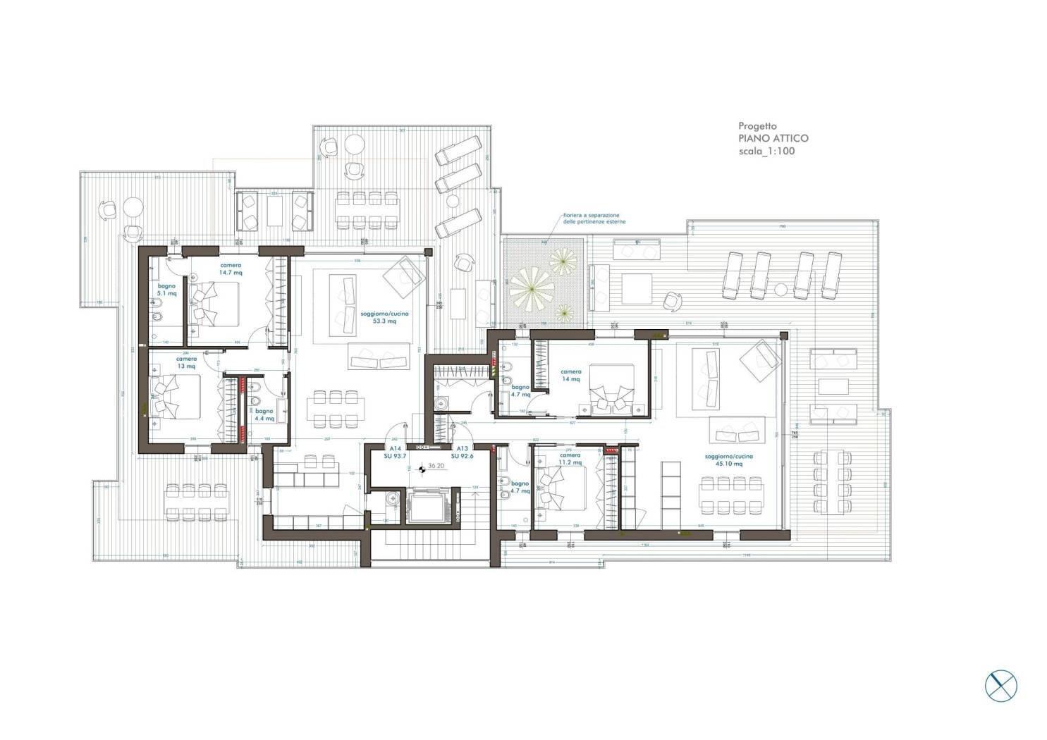 Attic via Trentun, Celle Ligure - floor plans 1