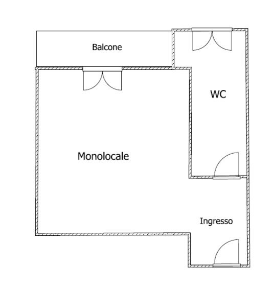Planimetria - One-room apartment Via Dalmazio Birago 2, Milano - floor plans 1