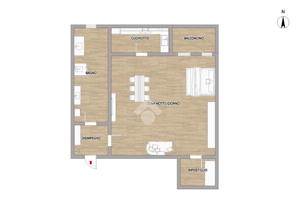 Monolocale Viale Lucania, Milano (zona Corvetto) - planimetria 1