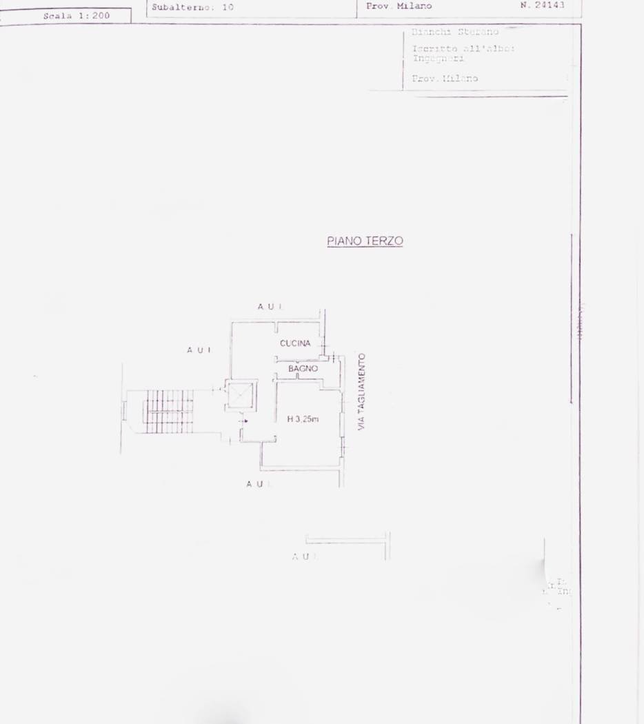 Bilocale via Scrivia, 5, Milano (zona Ticinese) - planimetria 1