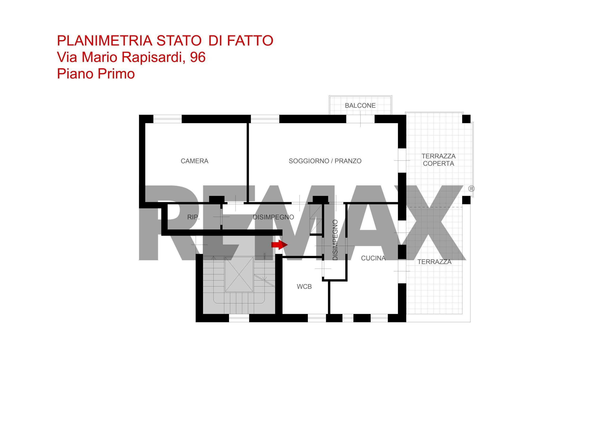 Pianta 2D - Trilocale Via Rapisardi
 
96, Palermo - planimetria 1