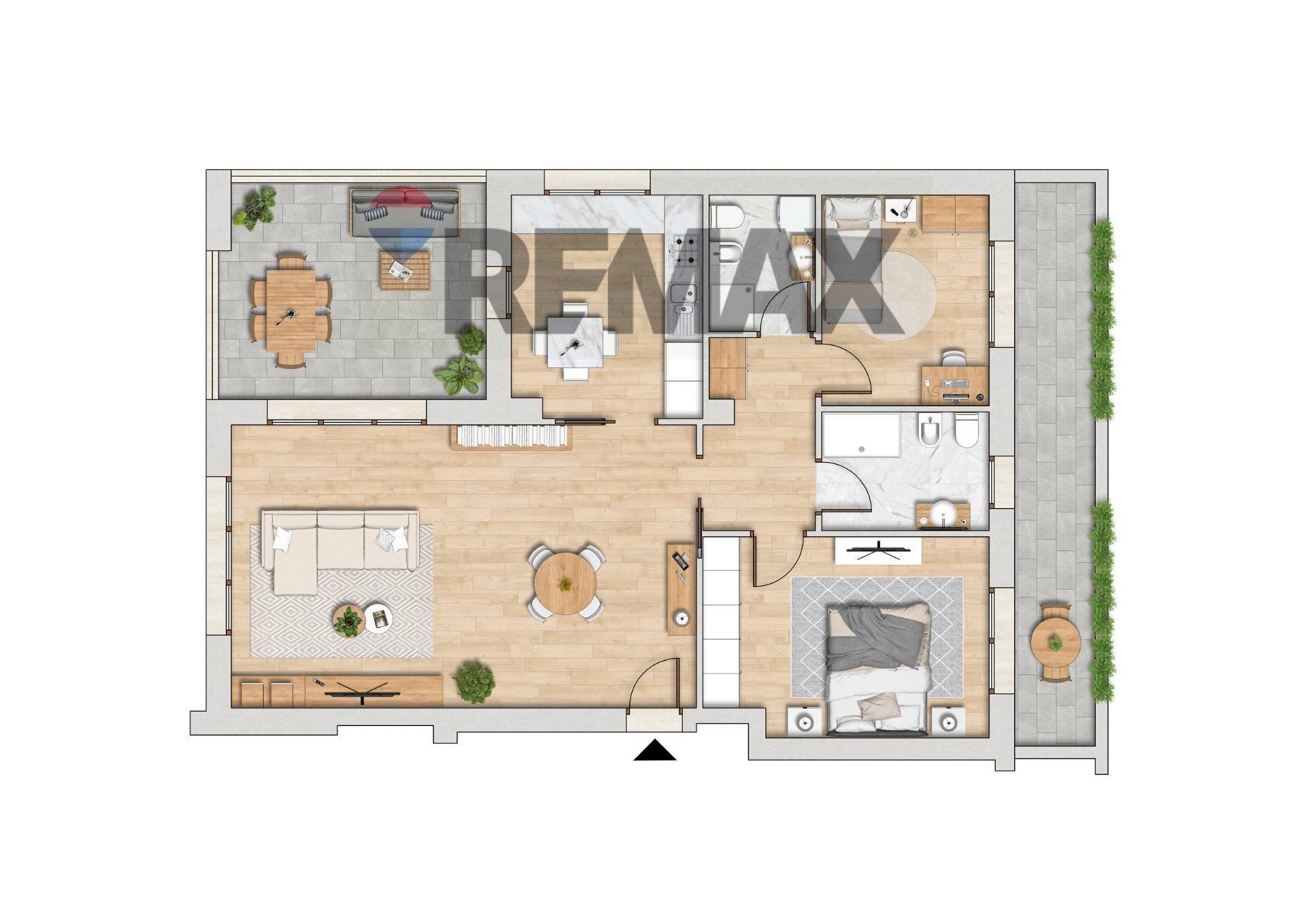 Pianta 2D - Trilocale piazza del linificio
 
2, Vimercate - planimetria 1