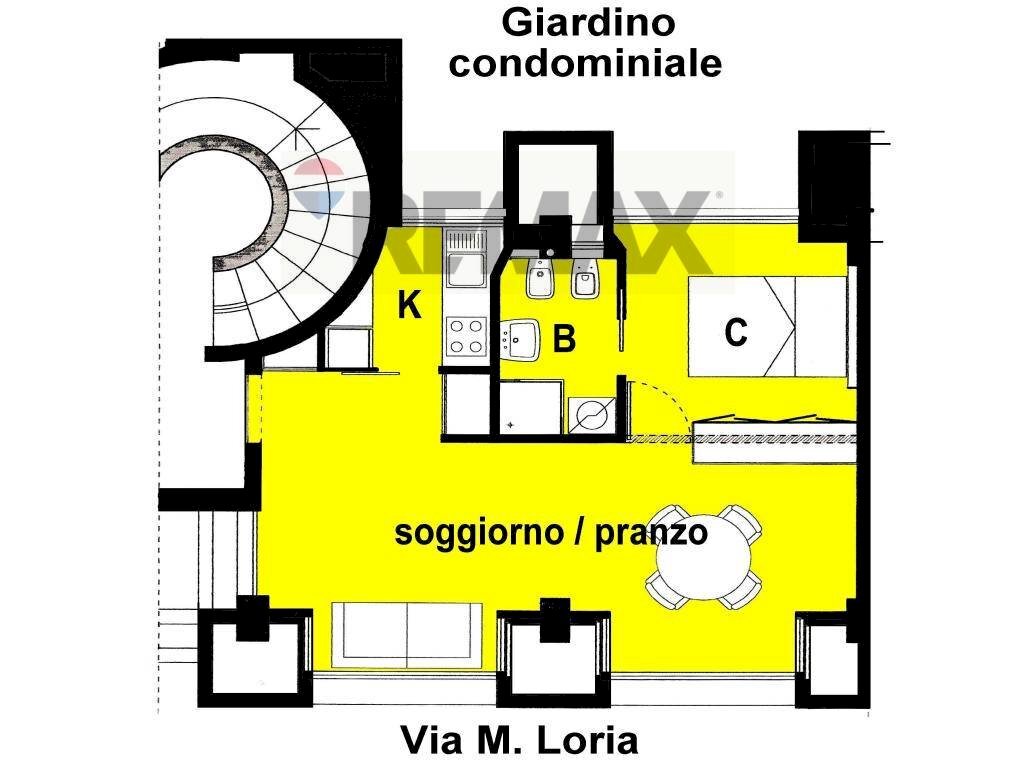 Pianta 2D - Bilocale Via Moisè Loria
 
62, Milano - planimetria 1