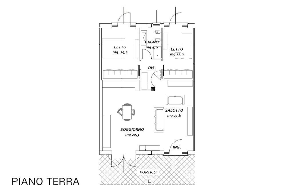 Semi-detached house Via Ferrara, Poggio Renatico - floor plans 1