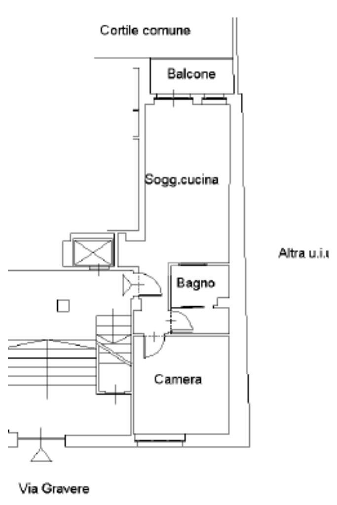 Bilocale Via Gravere, Torino (zona Parella) - planimetria 1