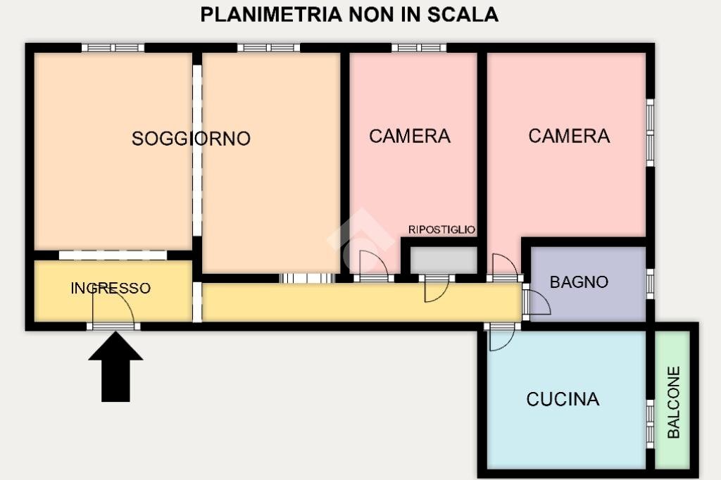 Appartamento Corso Sardegna, Genova (zona San Fruttuoso) - planimetria 1