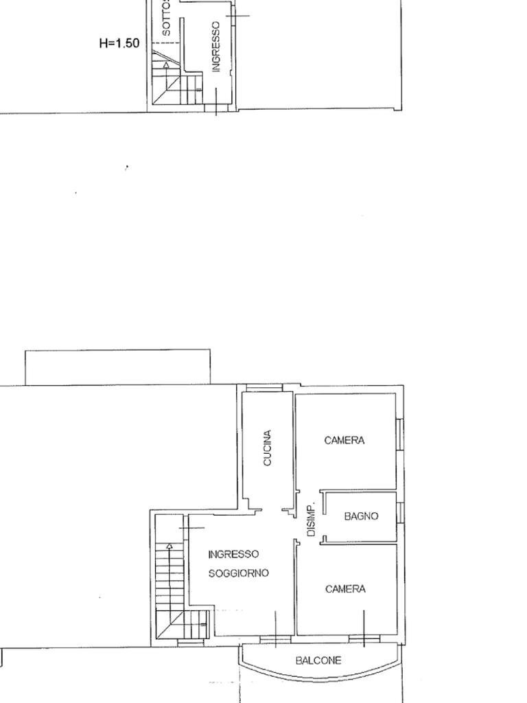 Four-room apartment via Donati, Gattatico - floor plans 1