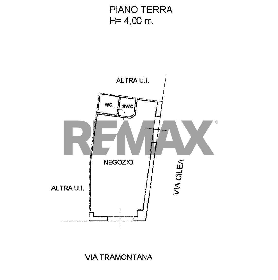 Pianta 2D - Negozio Via Tramontana
 
49, Palermo - planimetria 1