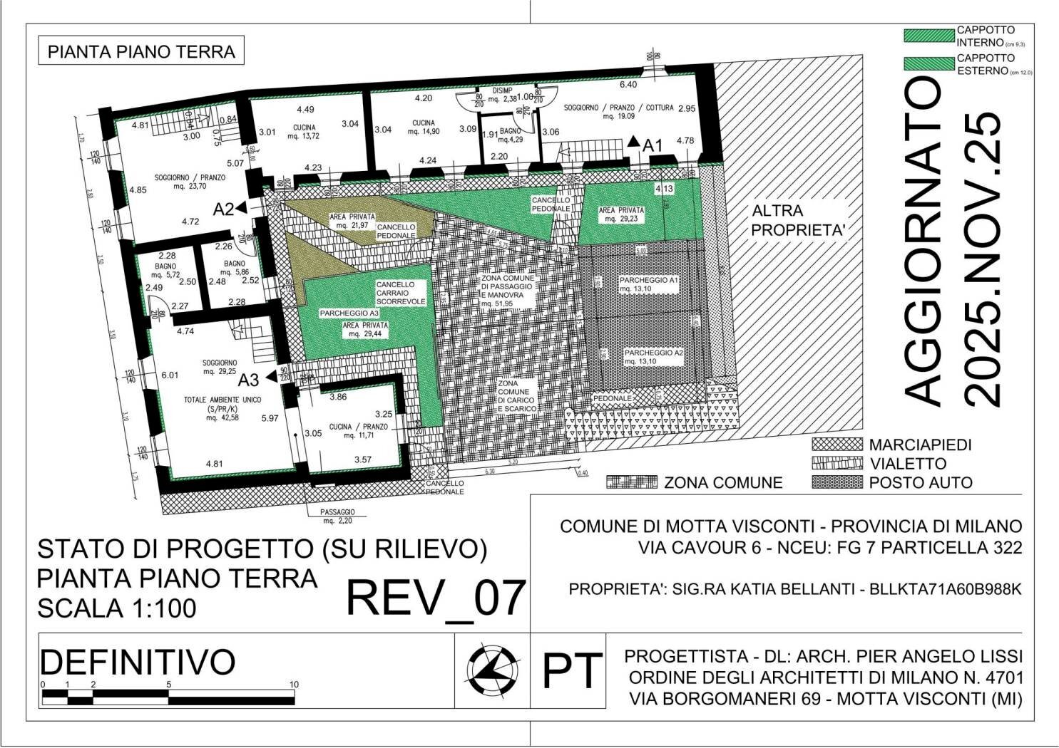 Independent house via Camillo Benso di Cavour, Motta Visconti - floor plans 1