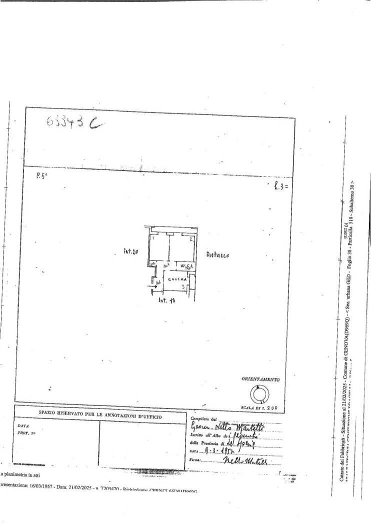 Trilocale viale Virginia Centurione Bracelli, 7, Genova (zona Marassi) - planimetria 1